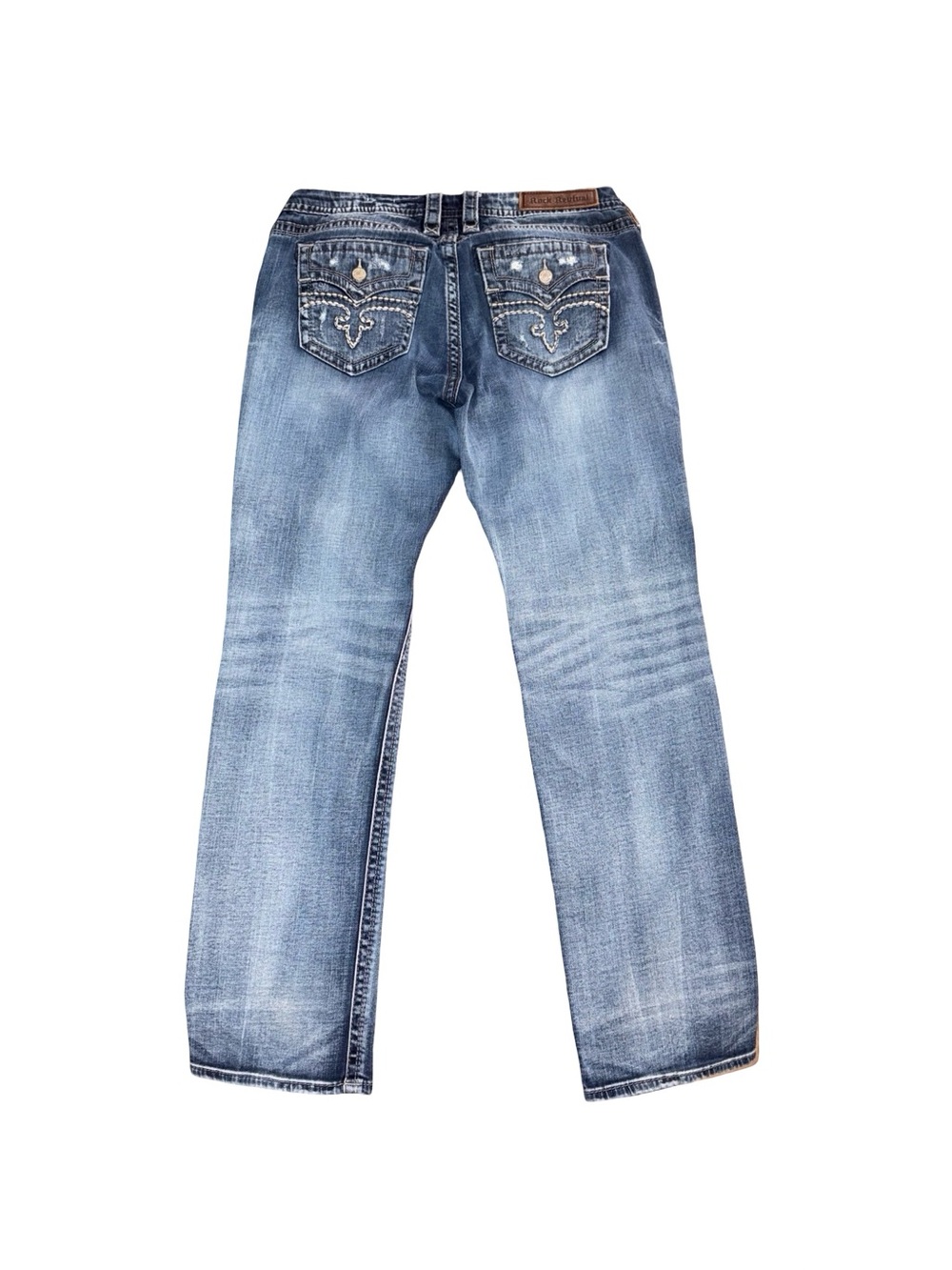 Rock Revival Alivia Easy Straight Distressed Jeans Women’s Size 31 Western - Picture 2 of 10